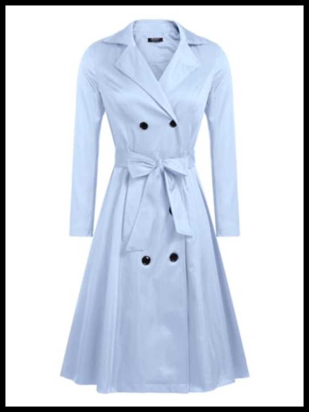Women's Trench Coat Double-Breasted Long Belted Slim Fit